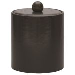 Glamour Deluxe Line, 2 Quart Round Ice Bucket, Black with Wooden Knob